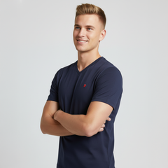 ARTHUR V-NECK NAVY T SHIRT