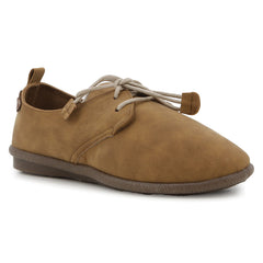 RIVIERA LACE UP FLATS CAMEL