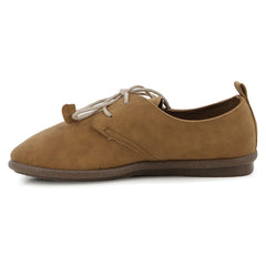 RIVIERA LACE UP FLATS CAMEL