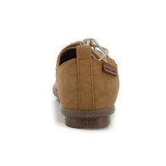 RIVIERA LACE UP FLATS CAMEL