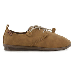 RIVIERA LACE UP FLATS CAMEL