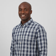 PC172 NAVY PLAID LONG SLEEVE SHIRT