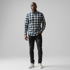 PC172 NAVY PLAID LONG SLEEVE SHIRT