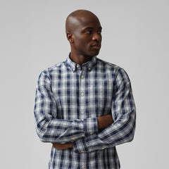 PC172 NAVY PLAID LONG SLEEVE SHIRT