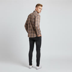 PC205 KHAKI PLAID LONGSLEEVE SHIRT